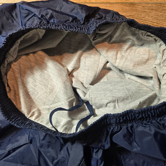Vintage Nike Men’s Large Navy Blue Nylon Swishy Sweatpants Cotton Lined Track - Picture 6 of 15